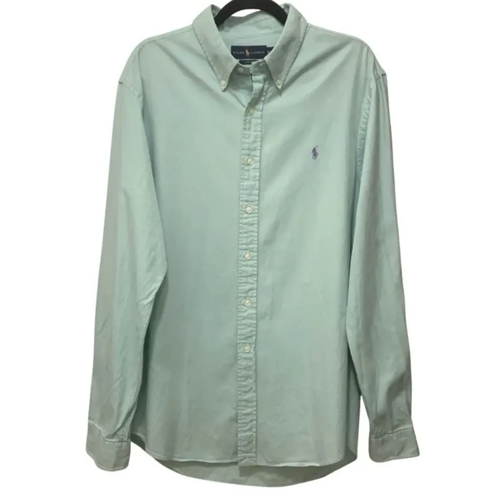 Polo Ralph Lauren Slim Fit Mint Green Button Down Shirt Long Sleeve Men’s XL